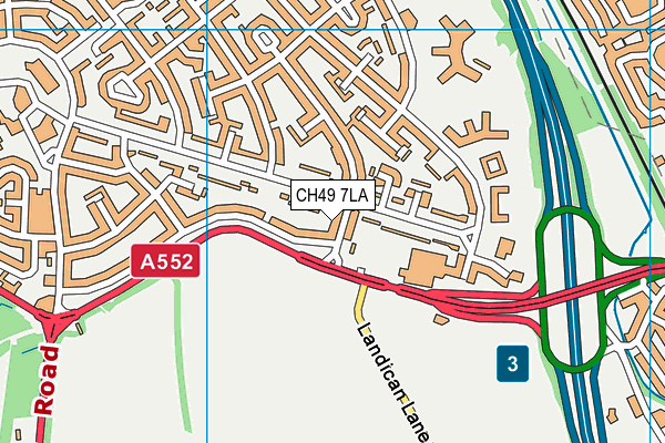 CH49 7LA map - OS VectorMap District (Ordnance Survey)