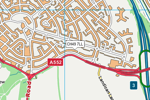 CH49 7LL map - OS VectorMap District (Ordnance Survey)