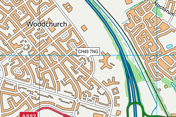 Woodchurch High School Sports Complex map (CH49 7NG) - OS VectorMap District (Ordnance Survey)