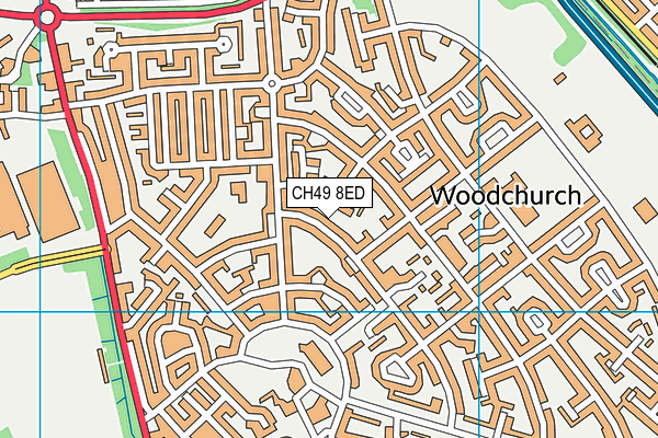 CH49 8ED map - OS VectorMap District (Ordnance Survey)