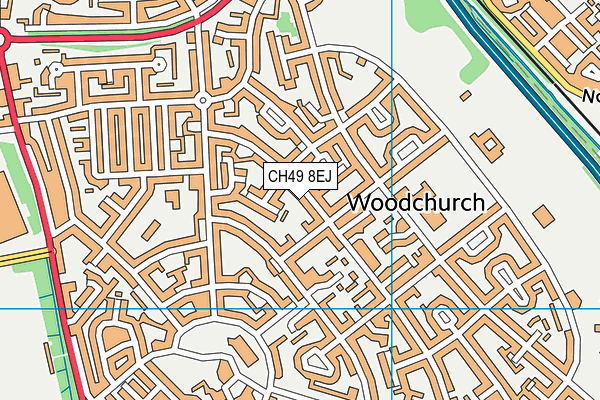 CH49 8EJ map - OS VectorMap District (Ordnance Survey)