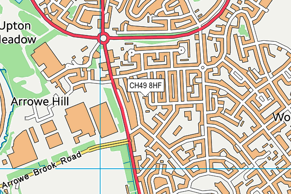 CH49 8HF map - OS VectorMap District (Ordnance Survey)