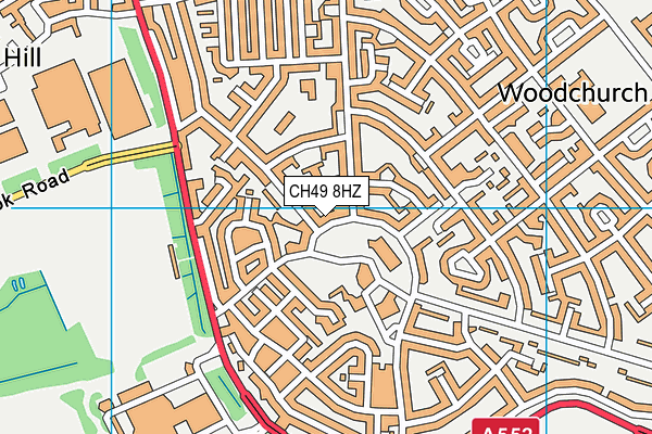 CH49 8HZ map - OS VectorMap District (Ordnance Survey)