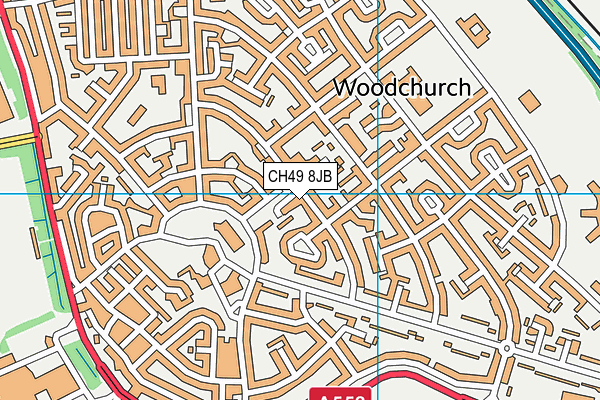 CH49 8JB map - OS VectorMap District (Ordnance Survey)