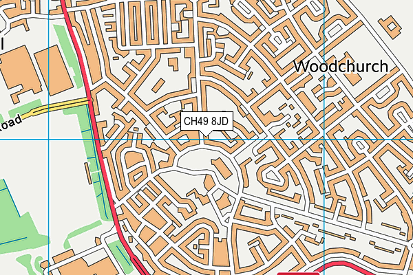 CH49 8JD map - OS VectorMap District (Ordnance Survey)