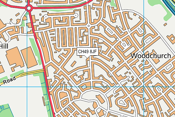 CH49 8JF map - OS VectorMap District (Ordnance Survey)
