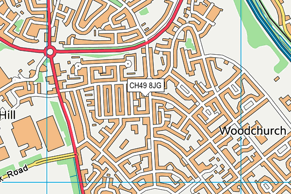 CH49 8JG map - OS VectorMap District (Ordnance Survey)