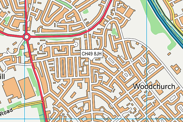 CH49 8JH map - OS VectorMap District (Ordnance Survey)