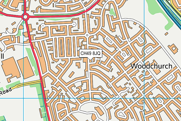 CH49 8JQ map - OS VectorMap District (Ordnance Survey)