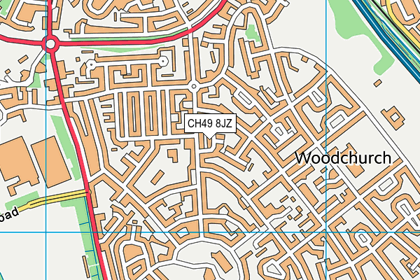 CH49 8JZ map - OS VectorMap District (Ordnance Survey)