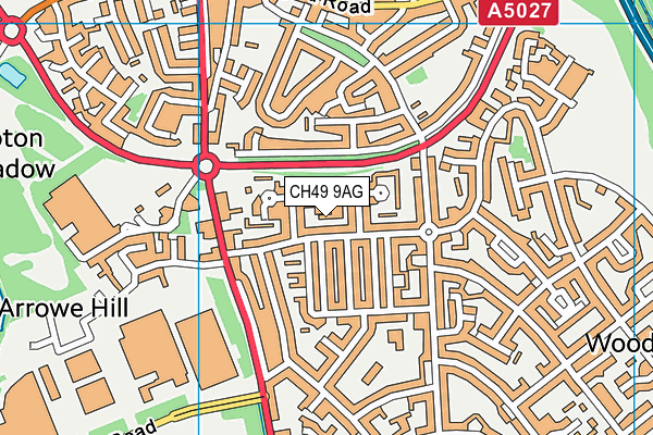 CH49 9AG map - OS VectorMap District (Ordnance Survey)