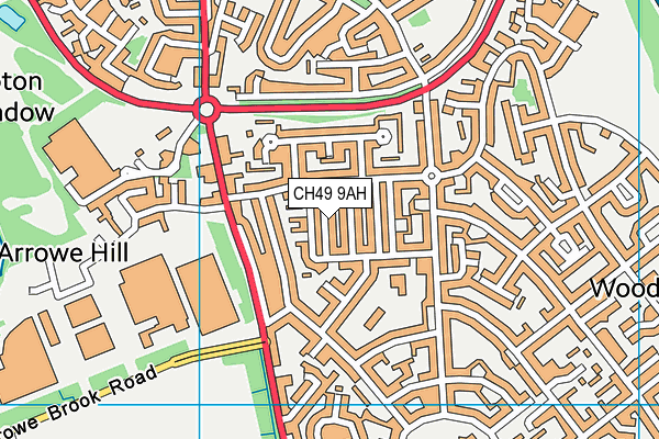 CH49 9AH map - OS VectorMap District (Ordnance Survey)