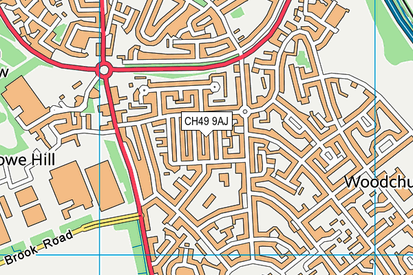 CH49 9AJ map - OS VectorMap District (Ordnance Survey)