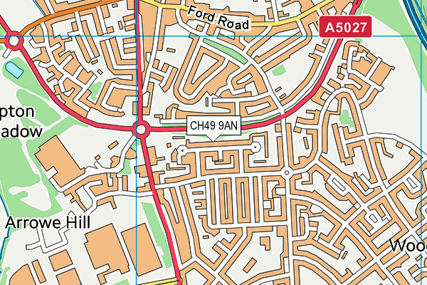 CH49 9AN map - OS VectorMap District (Ordnance Survey)