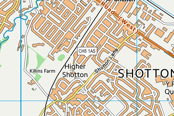 CH5 1AS map - OS VectorMap District (Ordnance Survey)