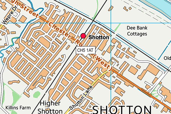 CH5 1AT map - OS VectorMap District (Ordnance Survey)