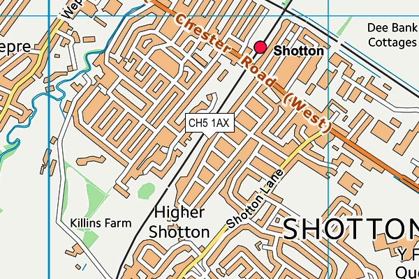 CH5 1AX map - OS VectorMap District (Ordnance Survey)