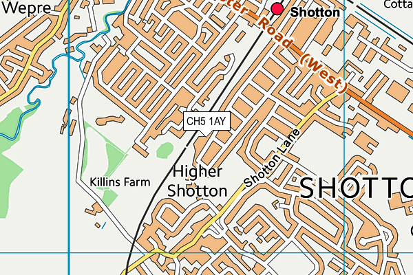 CH5 1AY map - OS VectorMap District (Ordnance Survey)