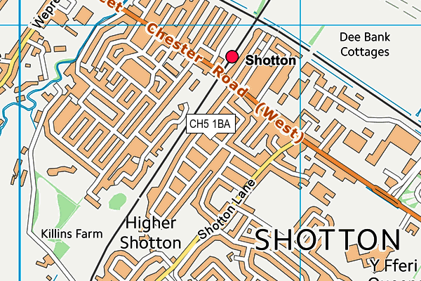 CH5 1BA map - OS VectorMap District (Ordnance Survey)