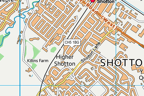 CH5 1BG map - OS VectorMap District (Ordnance Survey)