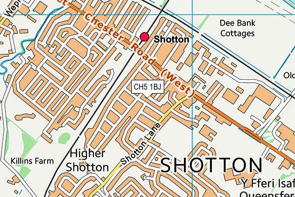 CH5 1BJ map - OS VectorMap District (Ordnance Survey)