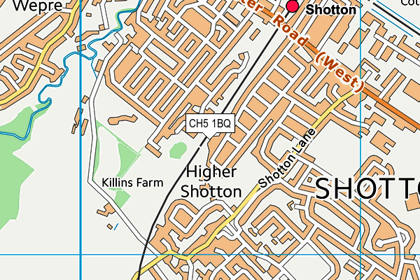 CH5 1BQ map - OS VectorMap District (Ordnance Survey)