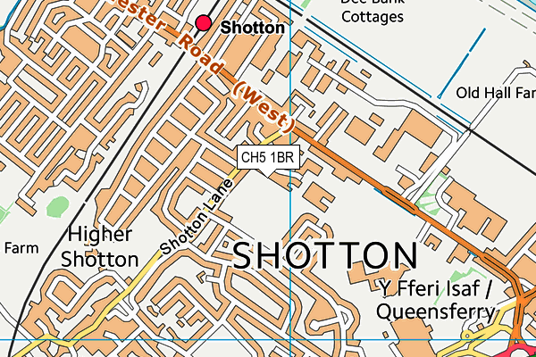 CH5 1BR map - OS VectorMap District (Ordnance Survey)