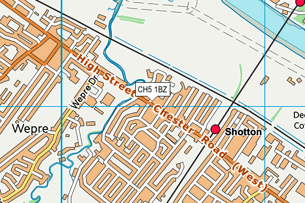 CH5 1BZ map - OS VectorMap District (Ordnance Survey)