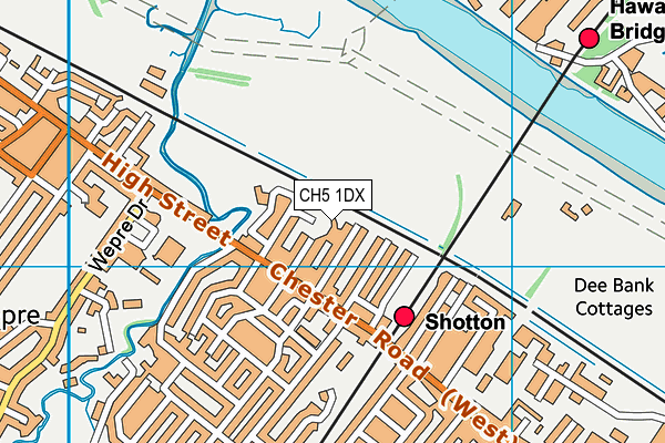 CH5 1DX map - OS VectorMap District (Ordnance Survey)