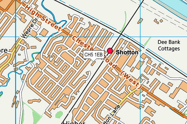 Plas Derwen map (CH5 1EB) - OS VectorMap District (Ordnance Survey)