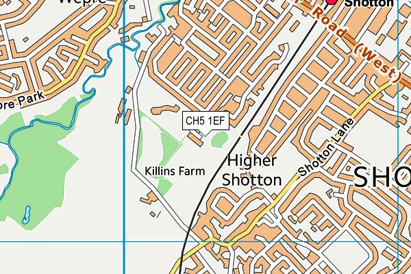 CH5 1EF map - OS VectorMap District (Ordnance Survey)