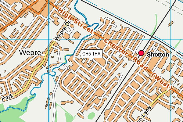 CH5 1HA map - OS VectorMap District (Ordnance Survey)