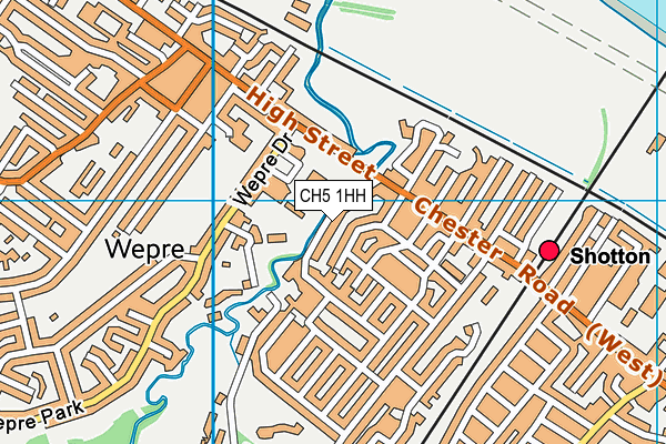 CH5 1HH map - OS VectorMap District (Ordnance Survey)