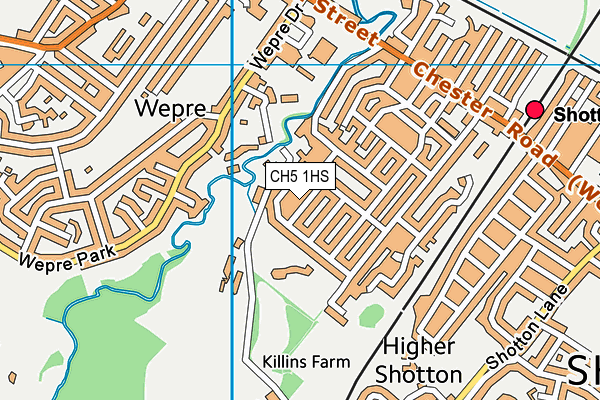 CH5 1HS map - OS VectorMap District (Ordnance Survey)