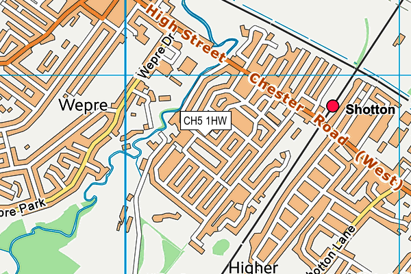 CH5 1HW map - OS VectorMap District (Ordnance Survey)