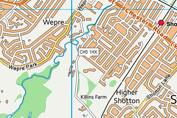 CH5 1HX map - OS VectorMap District (Ordnance Survey)