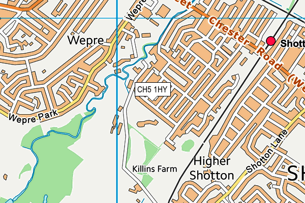 CH5 1HY map - OS VectorMap District (Ordnance Survey)