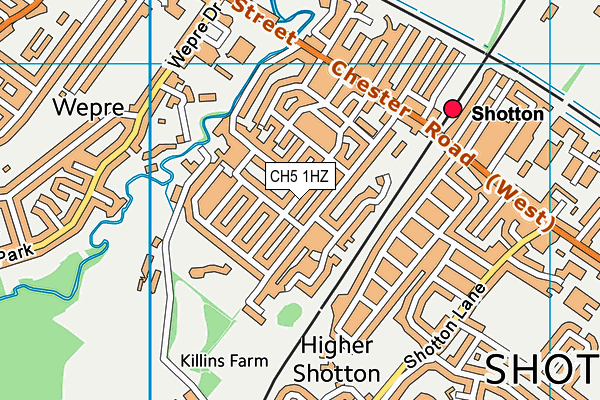 CH5 1HZ map - OS VectorMap District (Ordnance Survey)