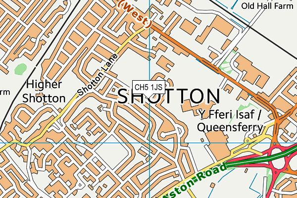 CH5 1JS map - OS VectorMap District (Ordnance Survey)