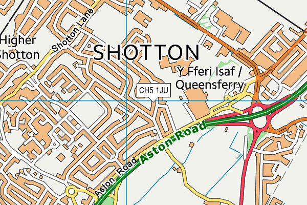 CH5 1JU map - OS VectorMap District (Ordnance Survey)