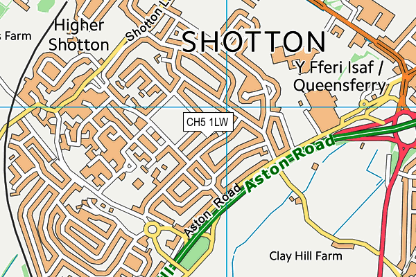 CH5 1LW map - OS VectorMap District (Ordnance Survey)