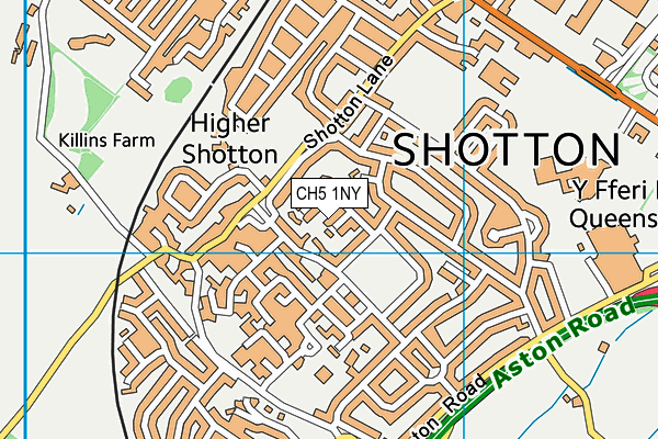 CH5 1NY map - OS VectorMap District (Ordnance Survey)