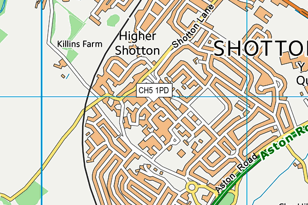 CH5 1PD map - OS VectorMap District (Ordnance Survey)