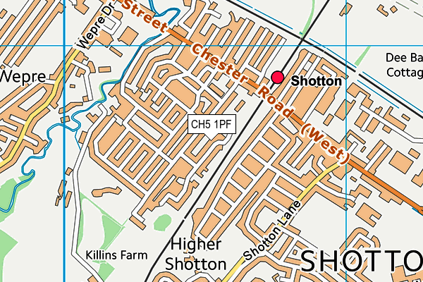 CH5 1PF map - OS VectorMap District (Ordnance Survey)