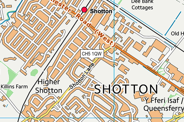 CH5 1QW map - OS VectorMap District (Ordnance Survey)