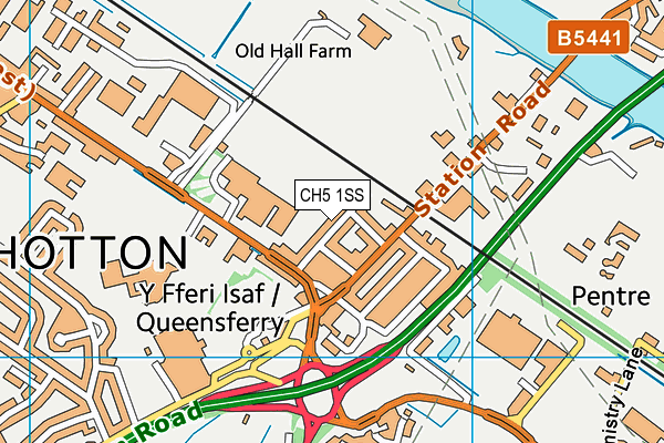 CH5 1SS map - OS VectorMap District (Ordnance Survey)