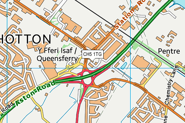 CH5 1TG map - OS VectorMap District (Ordnance Survey)