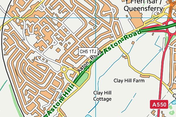CH5 1TJ map - OS VectorMap District (Ordnance Survey)