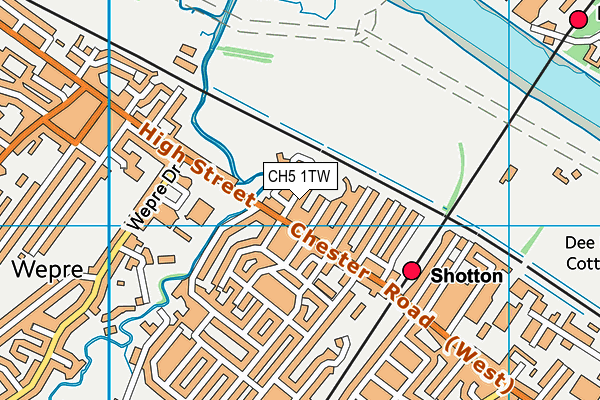 CH5 1TW map - OS VectorMap District (Ordnance Survey)