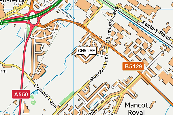 CH5 2AE map - OS VectorMap District (Ordnance Survey)